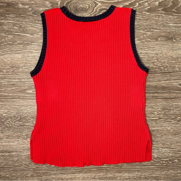 Vintage Crystal-Kobe American Flag Ribbed Sweater Tank, Size Small, 100% cotton - Picture 4 of 5